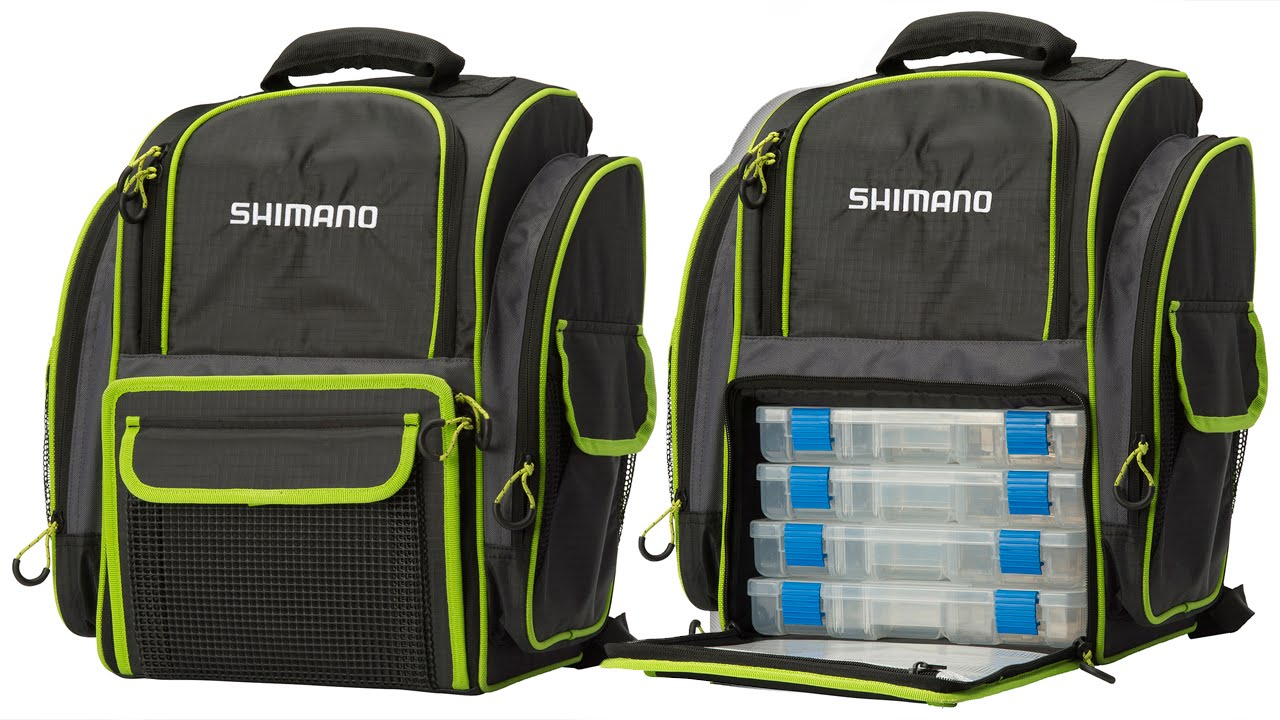 Shimano Fishing Backpack with 4 Tackle Boxes
