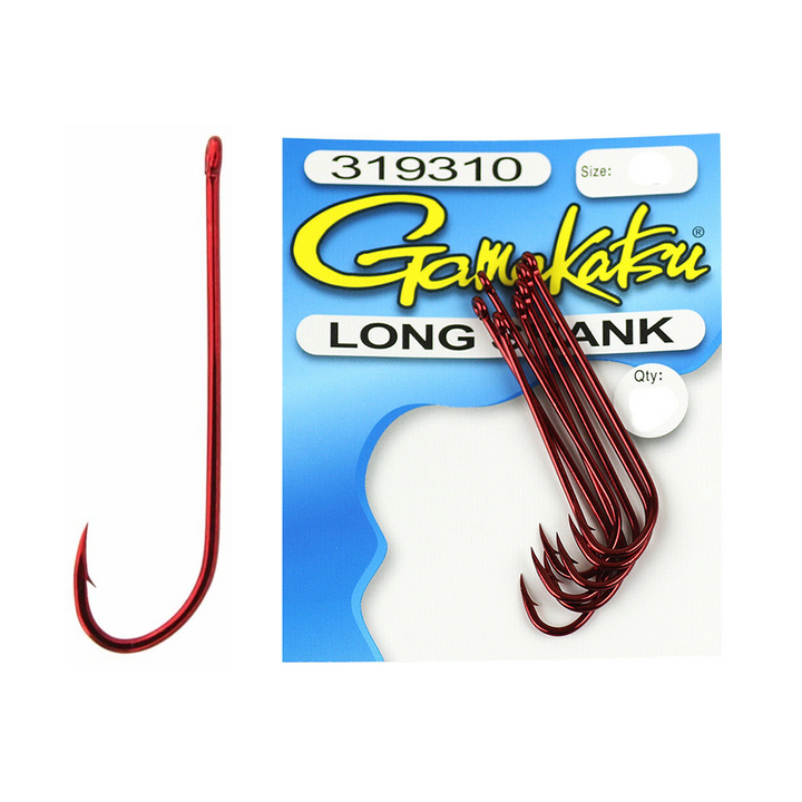 Gamakatsu Red Bloodworm Long Shank Hook Mega Bulk Value 25 Pack