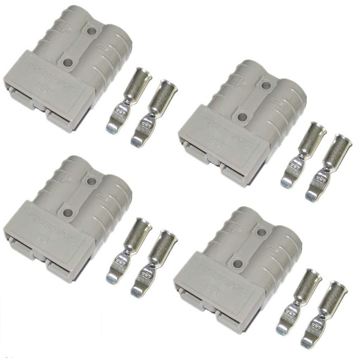 4 x Anderson Plug Connector Pair 50A Amp 12 - 24V 6AWG Grey Caravan Trailer Solar