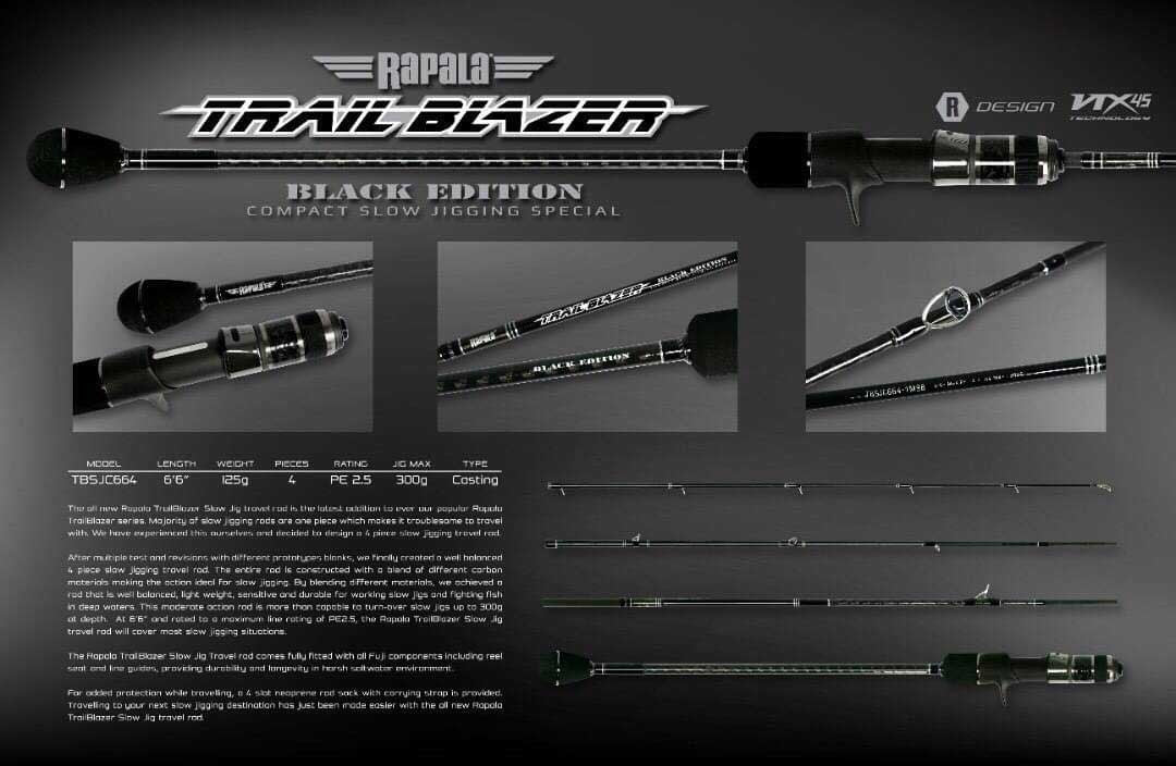 Rapala TBSJC664 Trail Blazer Jig Travel Overhead Rod