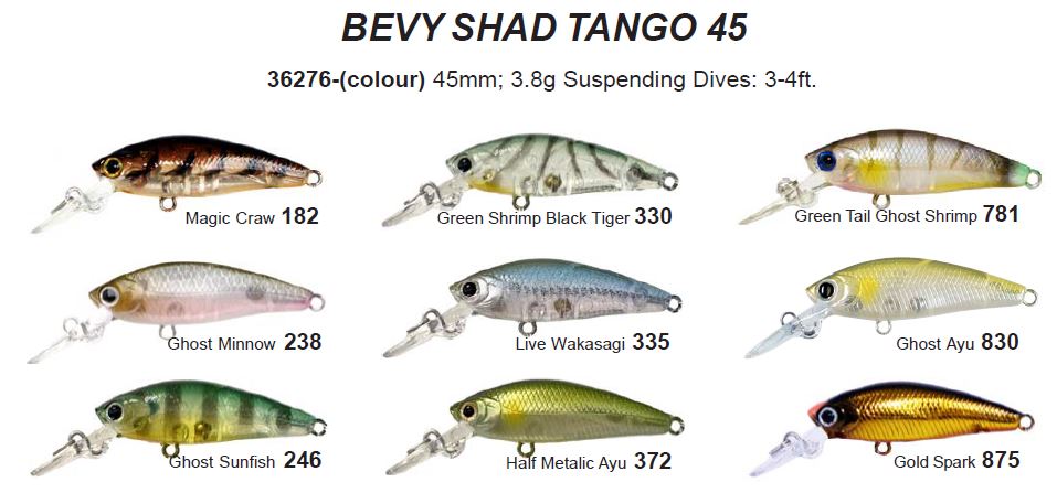Lucky Craft Bevy Shad Tango Hard Body Lure 45SP