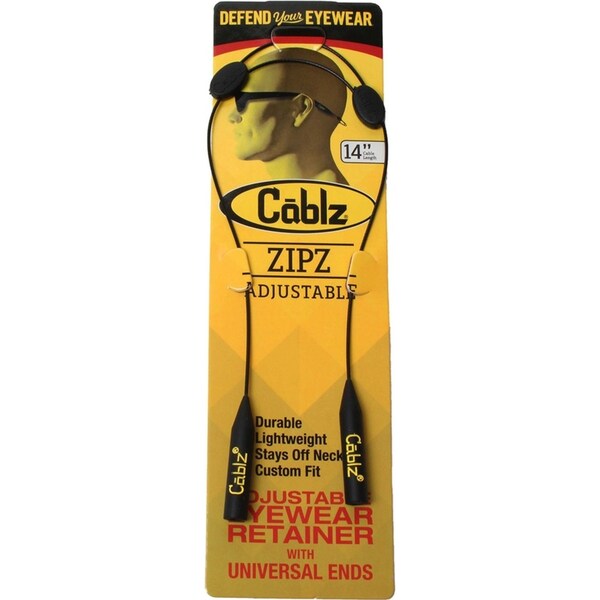 Cablz Zipz Adjustable Glasses Retainer Black