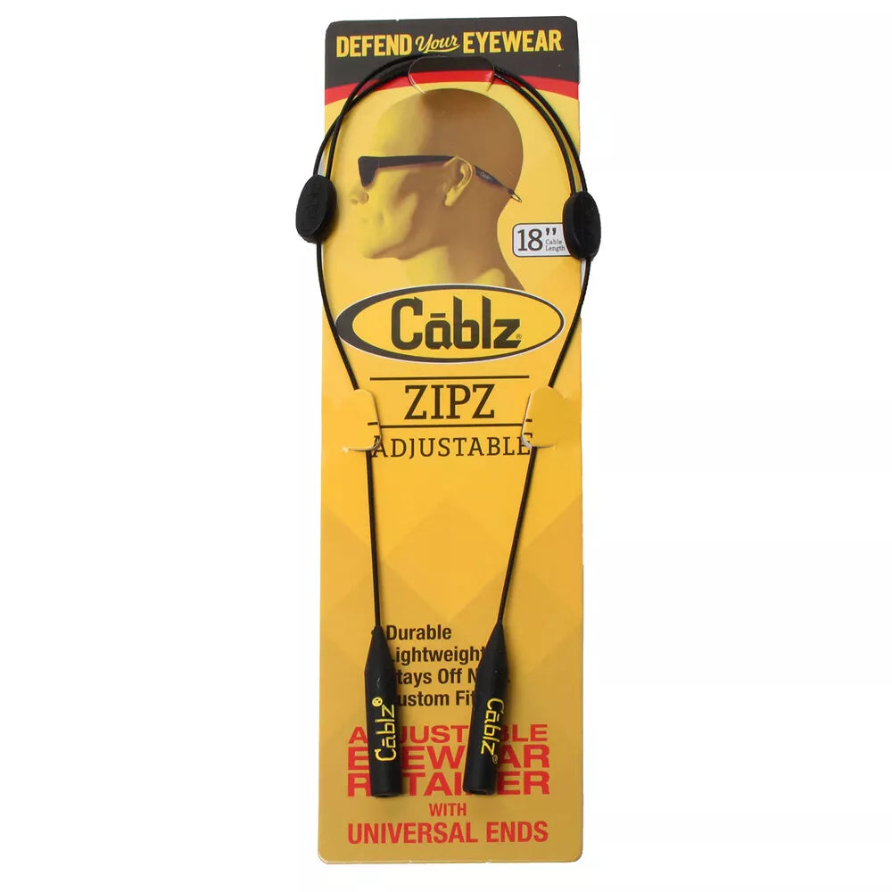 Cablz Zipz Adjustable Glasses Retainer Black