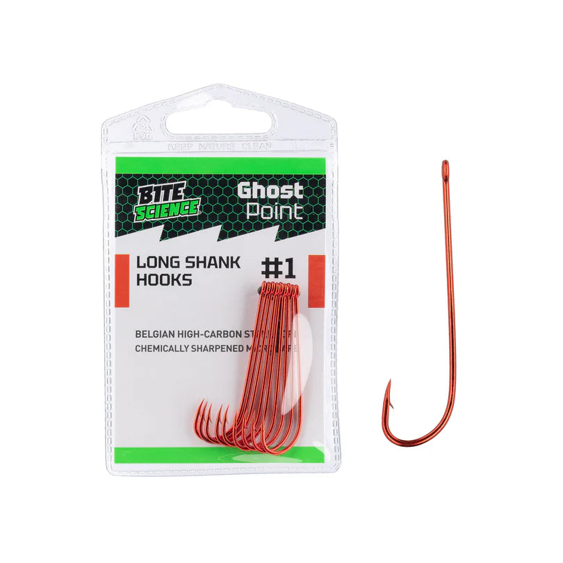 Bite Science Ghostpoint Red Worm Long Shank Hook Value Pack