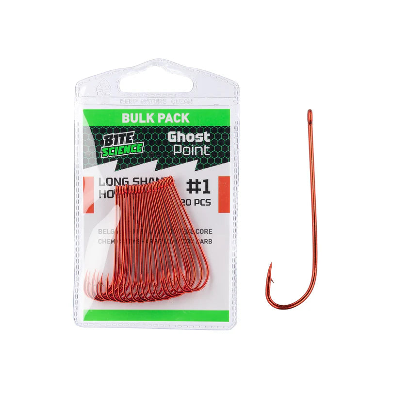 Bite Science Ghostpoint Red Worm Long Shank Hook Bulk Value Pack
