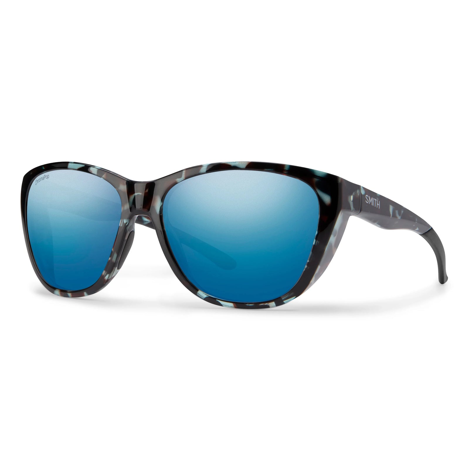 Smith Optics Shoal Sky Tortoise Frame ChromaPop Glass Polarised Blue Mirror Sunglasses