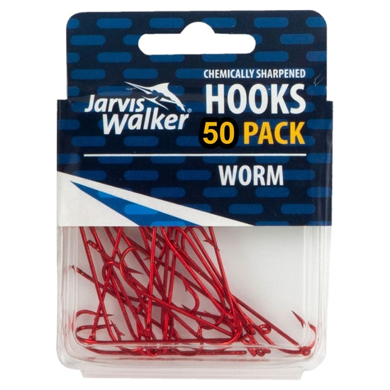 Jarvis Walker Red Bloodworm Long Shank Hook Bulk Value Pro Pack