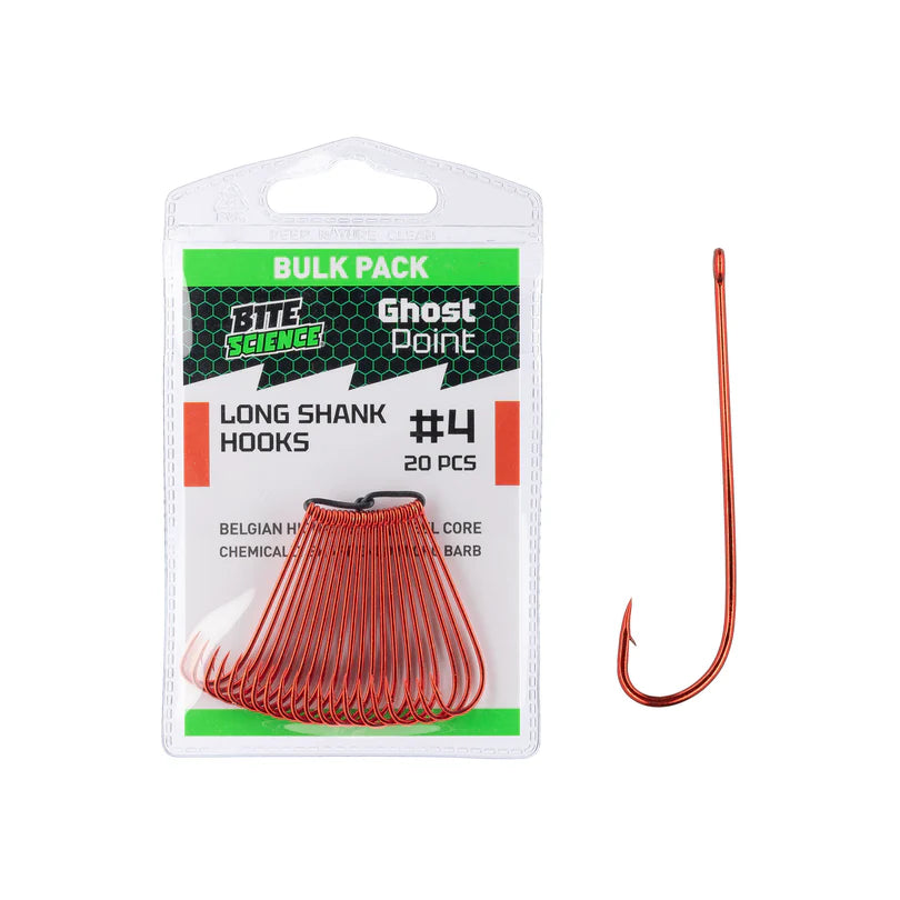 Bite Science Ghostpoint Red Worm Long Shank Hook Bulk Value Pack