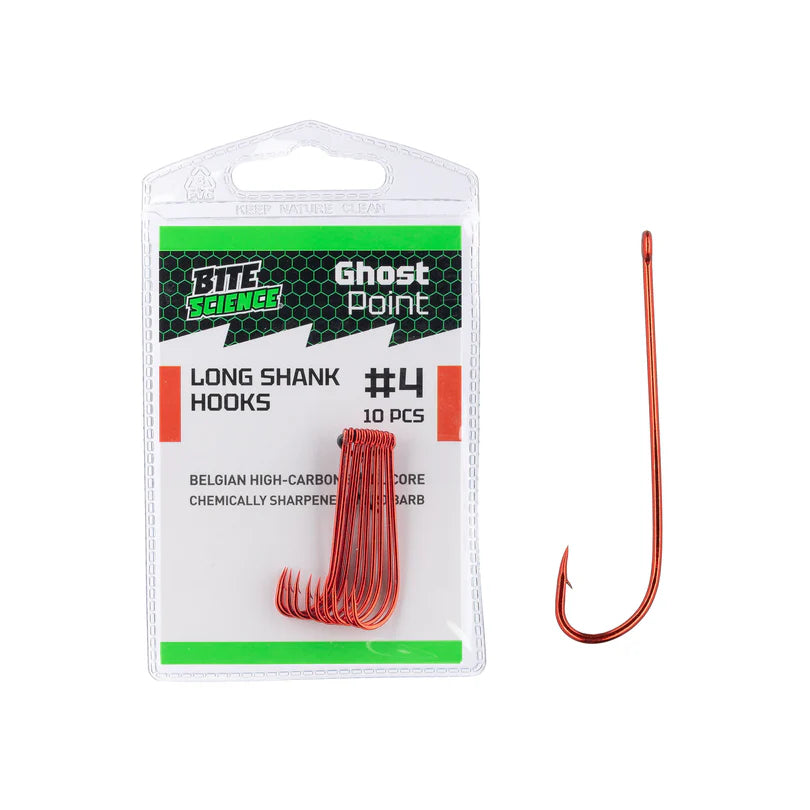 Bite Science Ghostpoint Red Worm Long Shank Hook Value Pack
