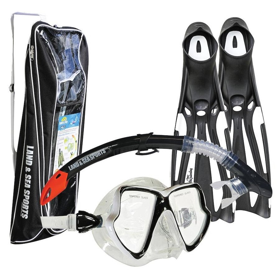 Land and Sea Whitsunday Mask Snorkel Fin Set White