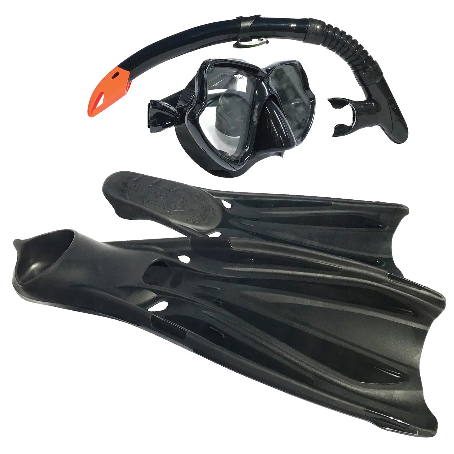 Land and Sea Whitsunday Mask Snorkel Fin Set Black