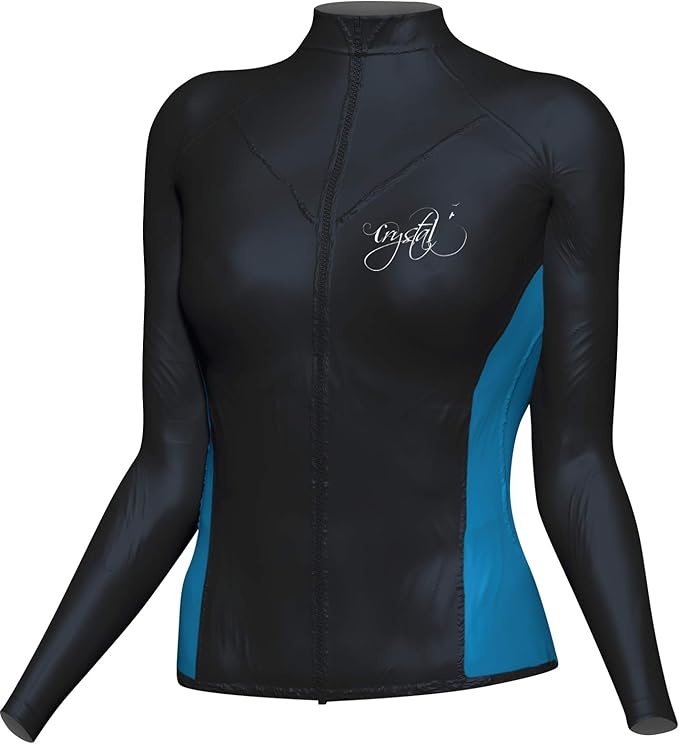 Mirage Ladies Lyrcra Watersport Zip Top Black Blue