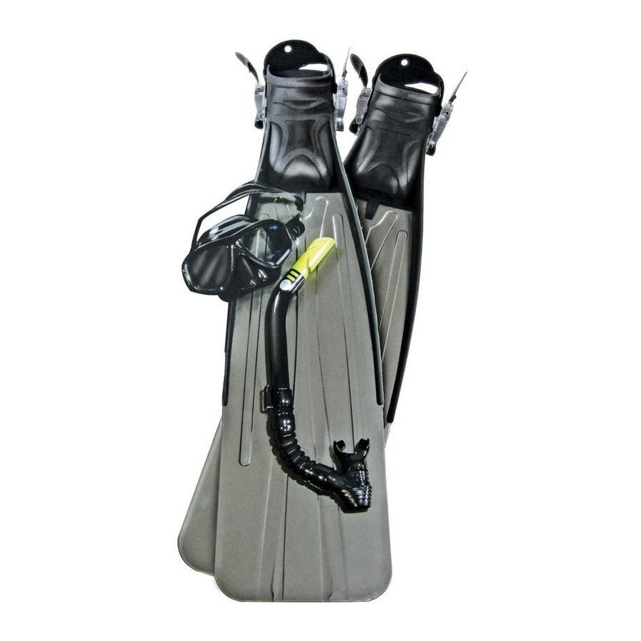 Land and Sea Black Marlin Mask Snorkel Fin Set