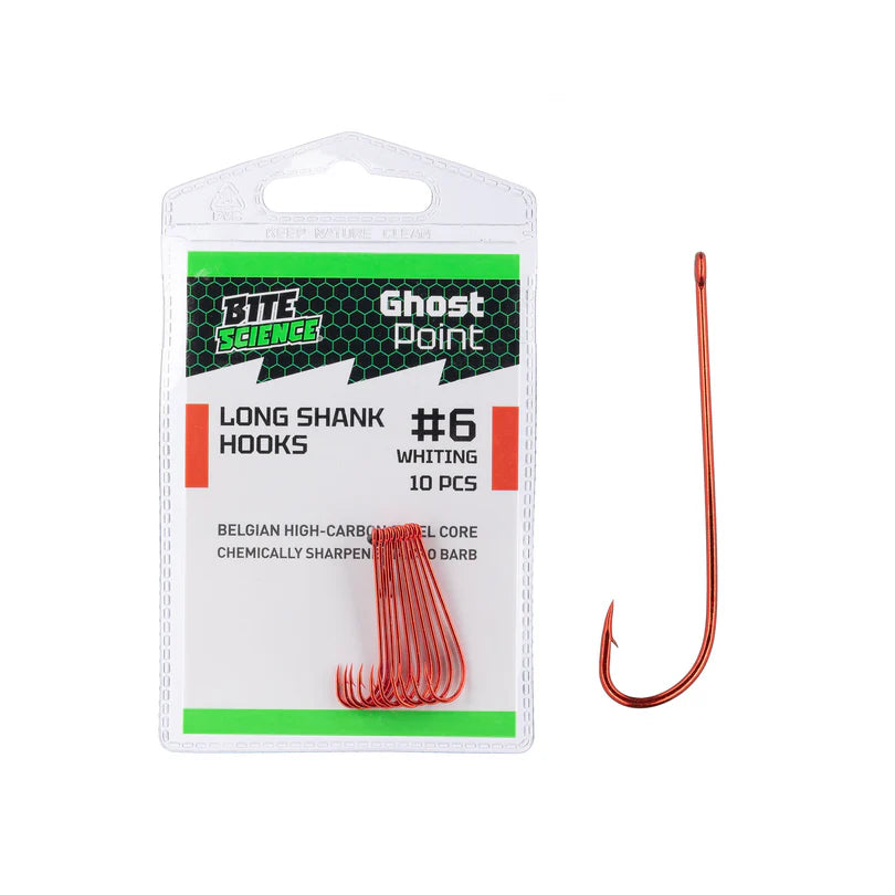 Bite Science Ghostpoint Red Worm Long Shank Hook Value Pack