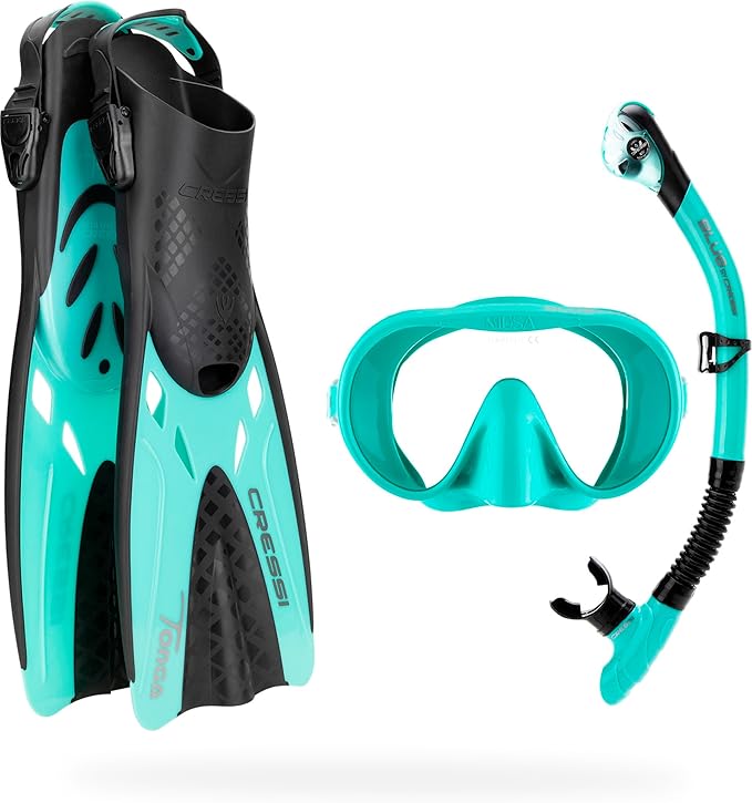Cressi Musa Explore Mask Snorkel Fin Set Aqua