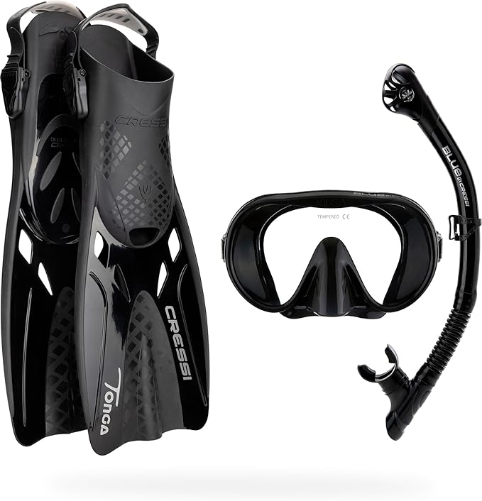 Cressi Musa Explore Mask Snorkel Fin Set Black