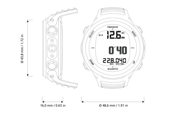 Suunto D4F Dive Computer Watch Black