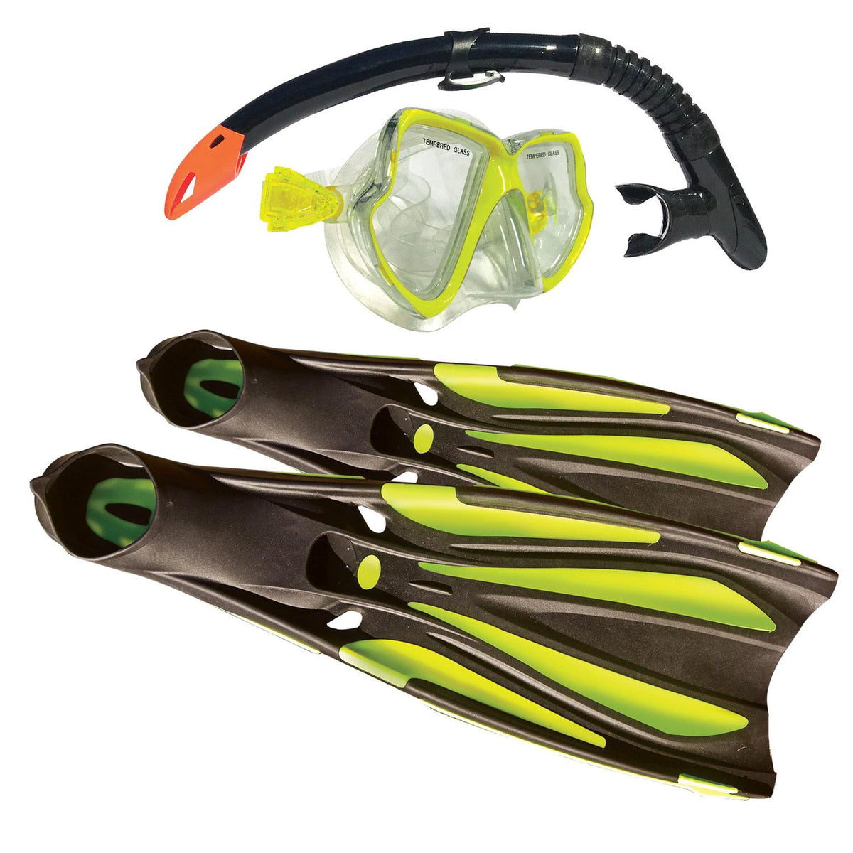 Land and Sea Whitsunday Mask Snorkel Fin Set Yellow