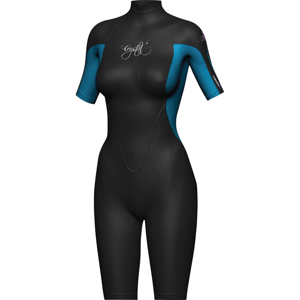 Mirage Crystal Superstretch Springsuit Wetsuit Womens 2mm Black Black Blue