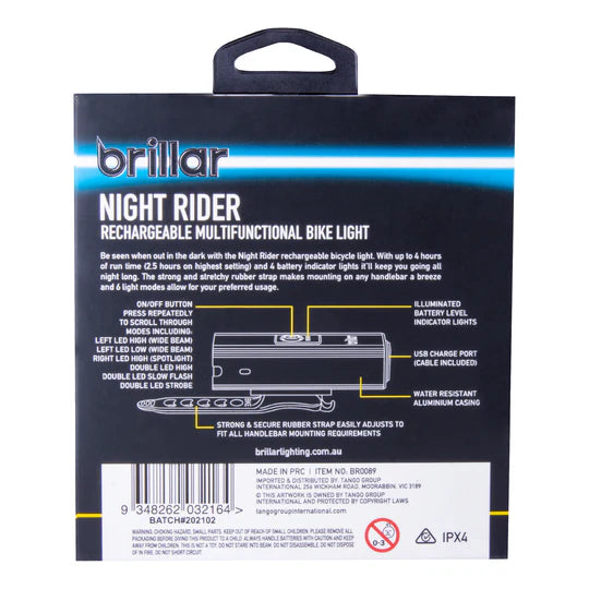 Brillar Night Rider Cycling Bike Light