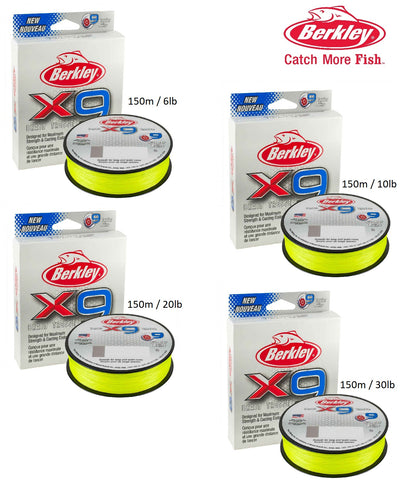Berkley X9 150m Braided Fishing Line Mega Pack