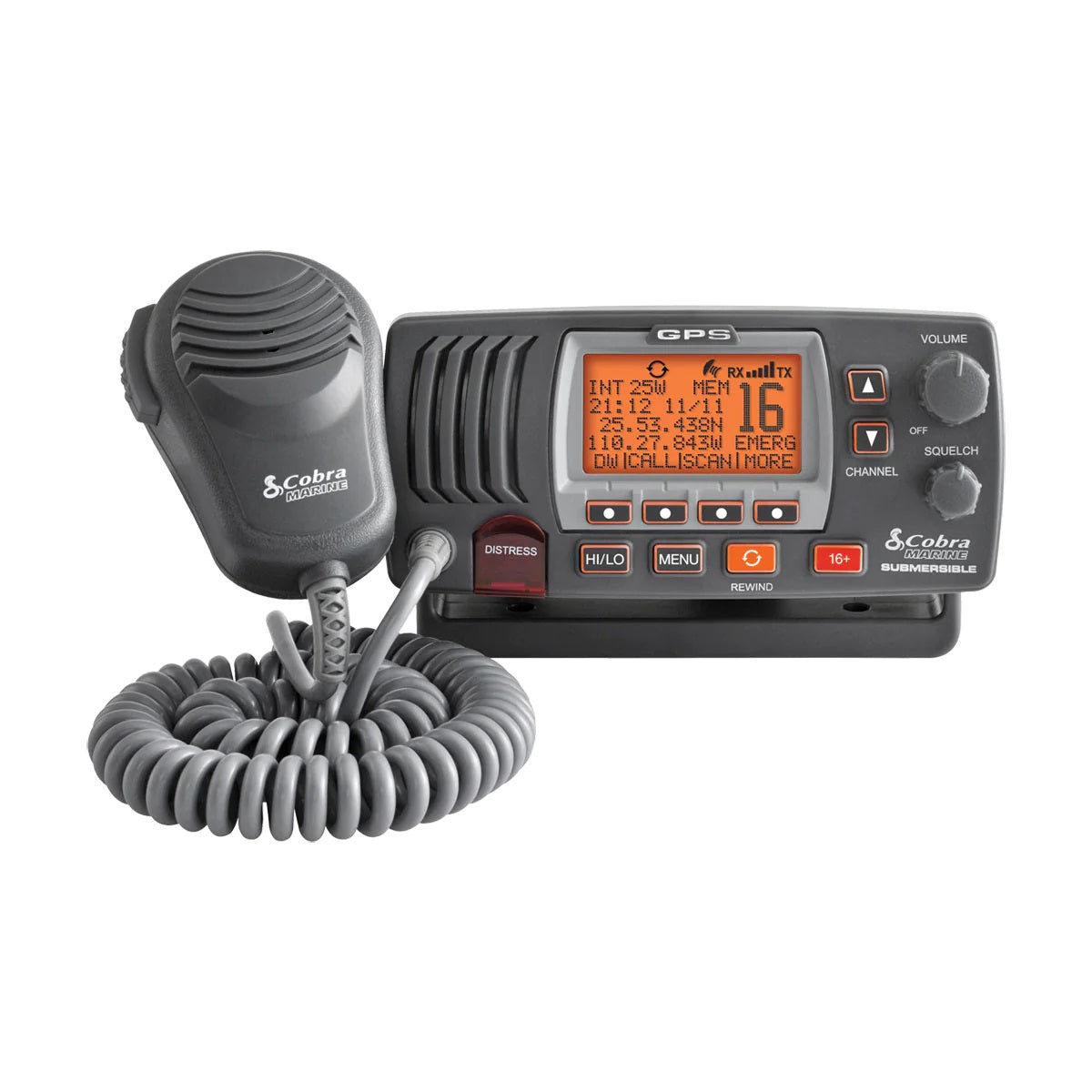 Cobra Marine VHF Fixed Radio With GPS Dark Grey 118130