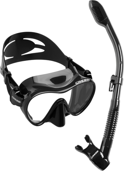 Cressi F1 Dry Dive Mask Snorkel Set