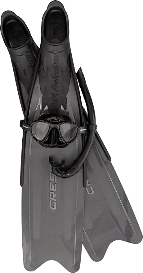 Cressi Gara Professional Mask Snorkel Fin Set Kit