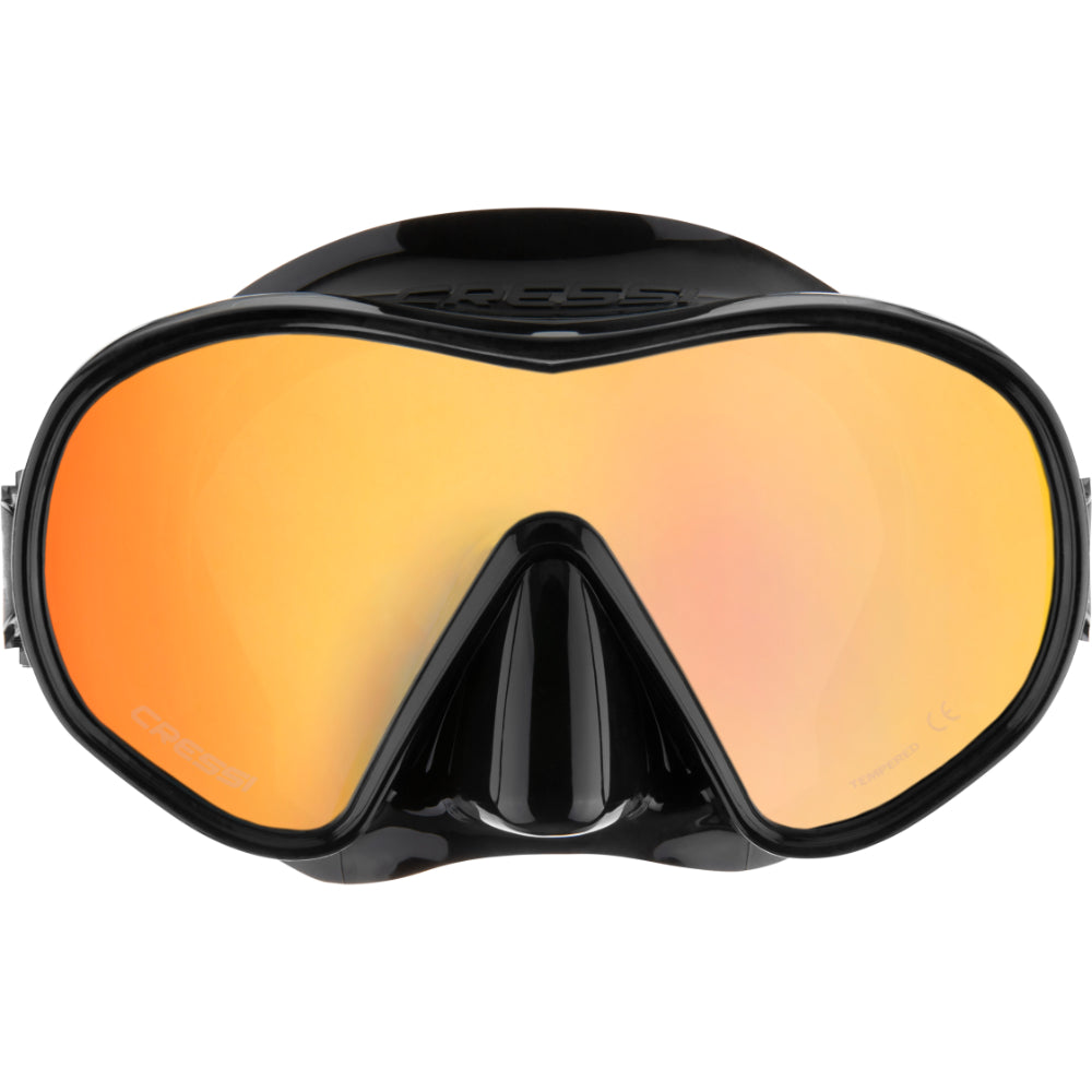 Cressi F Dual Black Dive Mask Yellow Ultravision Lens
