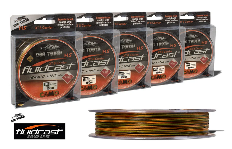 Dog Tooth Fluidcast 150m Camo Braided Fishing Line