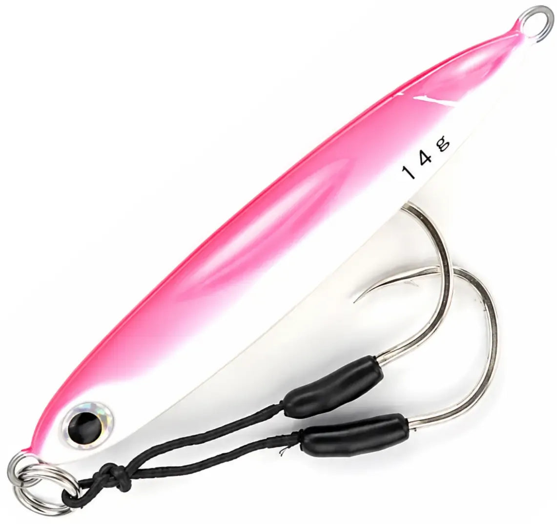 Todd Ignition Micro Jig in 02 Glow with twin assist hooks