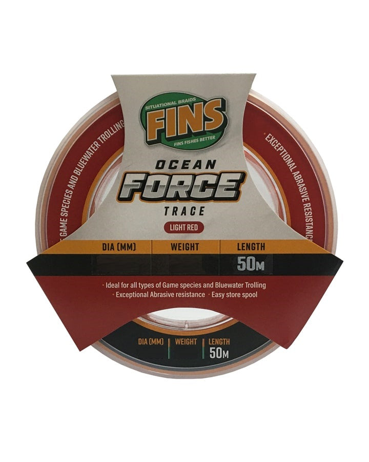 Fins Ocean Force Hard Trace Leader Red Pink
