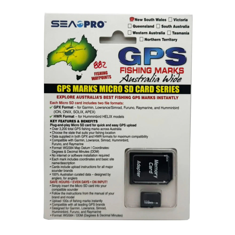 Sea Pro Comprehensive GPS Fishing Marks SD Card WA