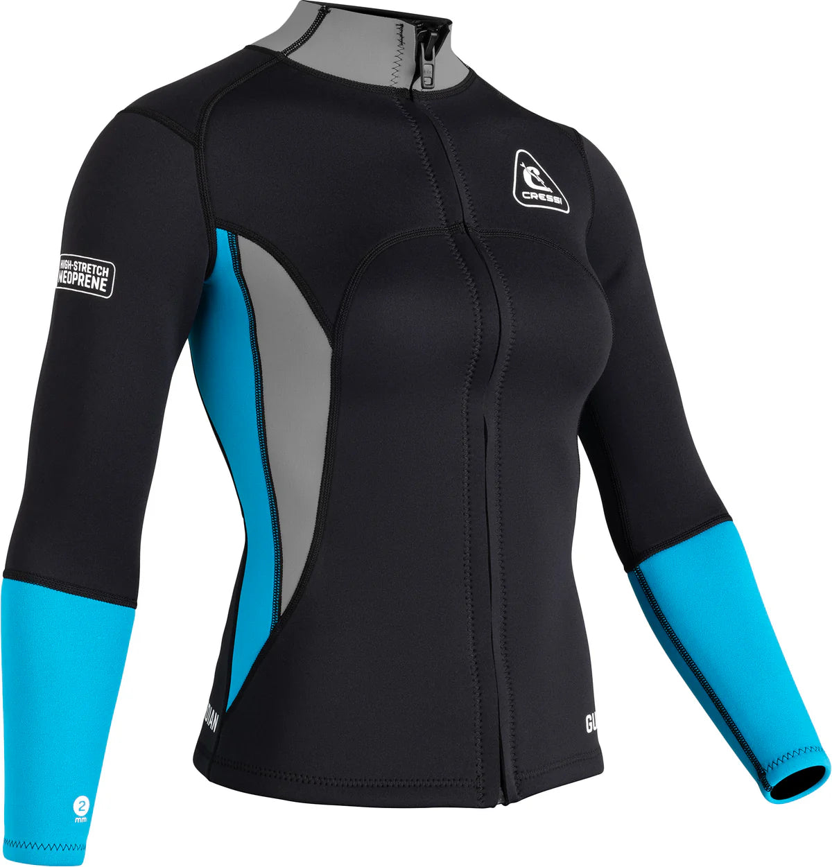 Cressi Guardian Lady Wetsuit Jacket Black Aquamarine 2mm