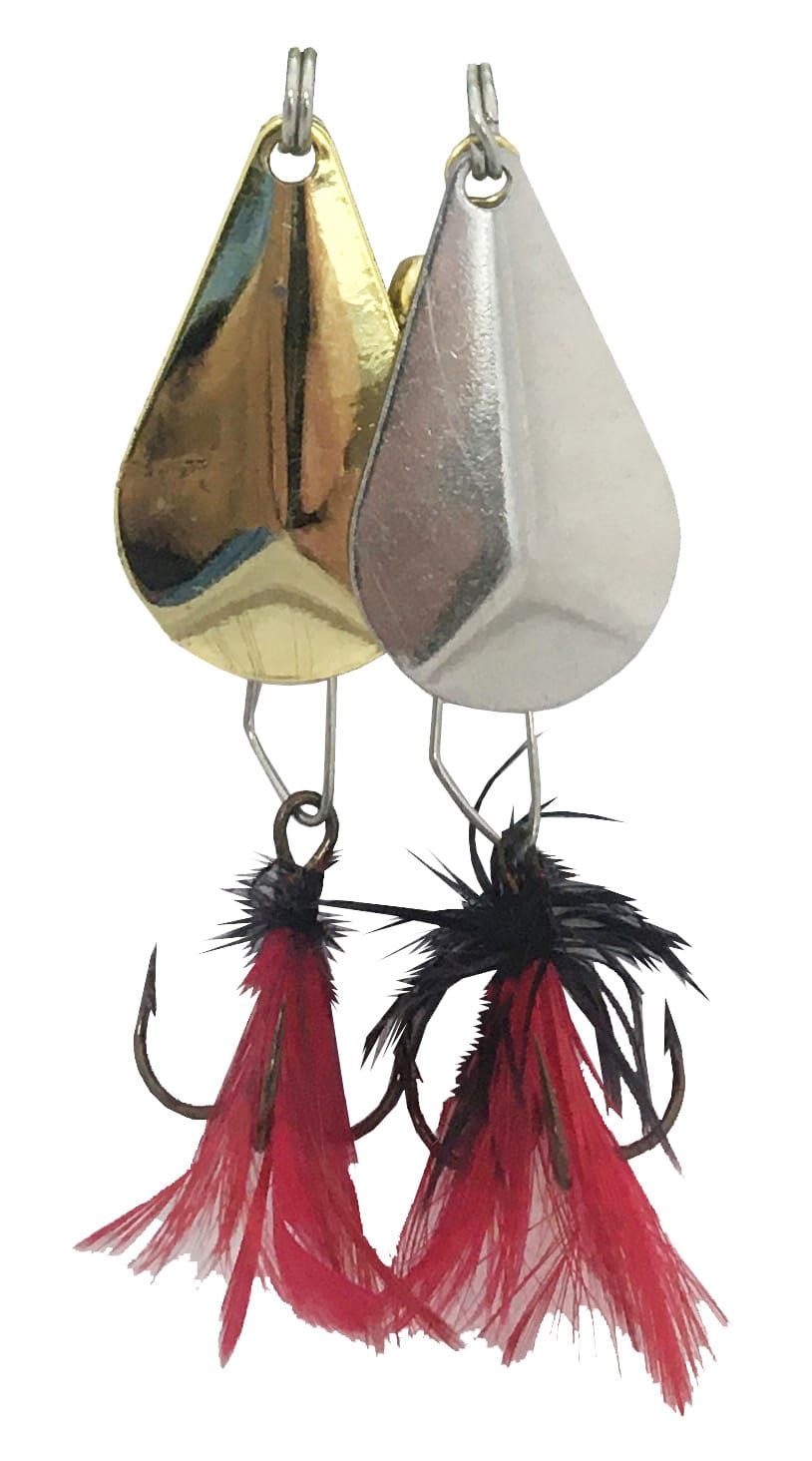 Gillies Hogback Trout Spinner Lure Silver Gold Two Pack