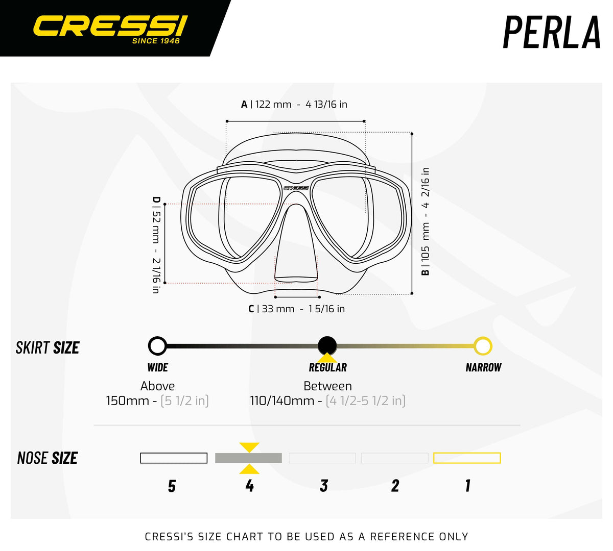Cressi Perla Dive Mask Black Black