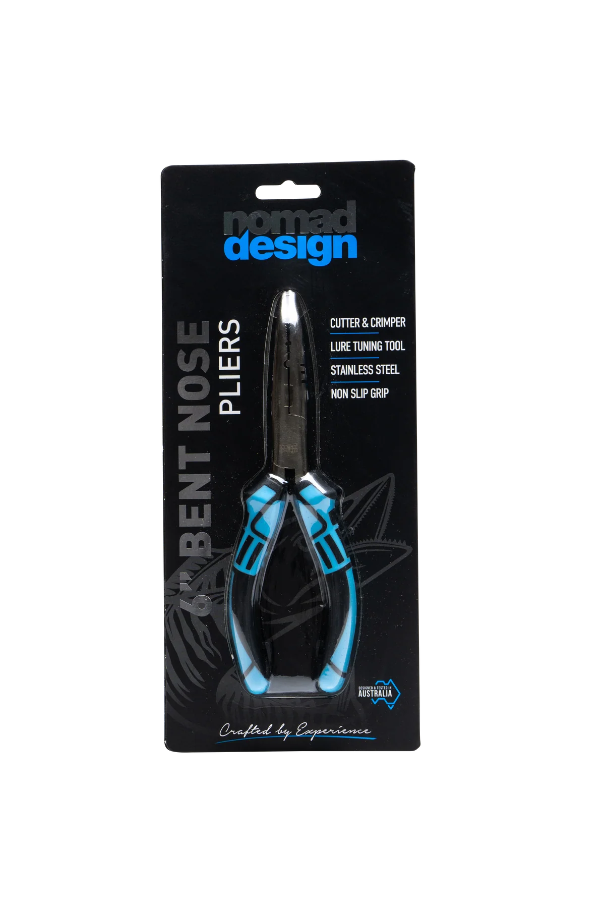 Nomad Design Pliers Blue Black 6in Bent Nose