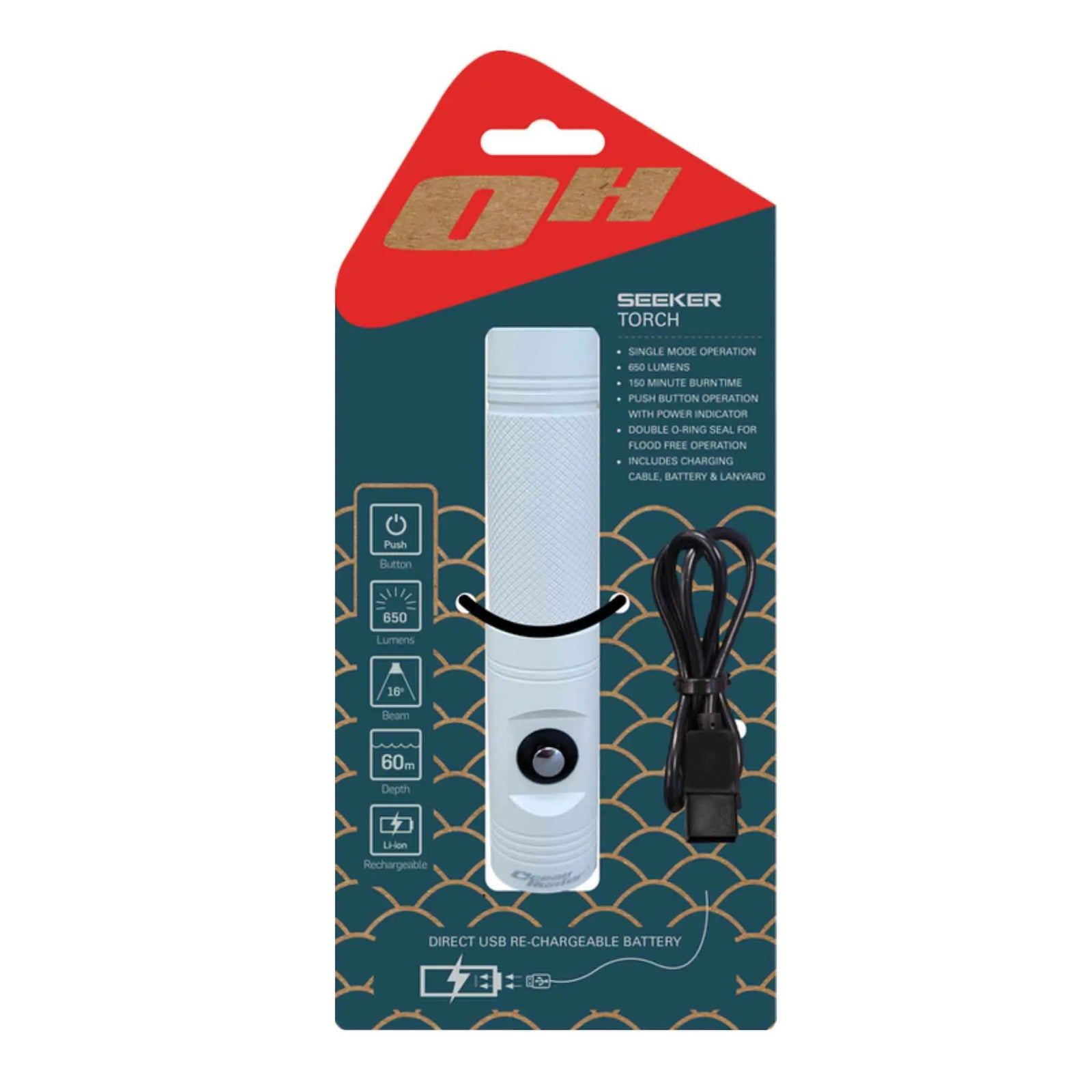 Ocean Hunter Seeker Dive Torch White 650 Lumen