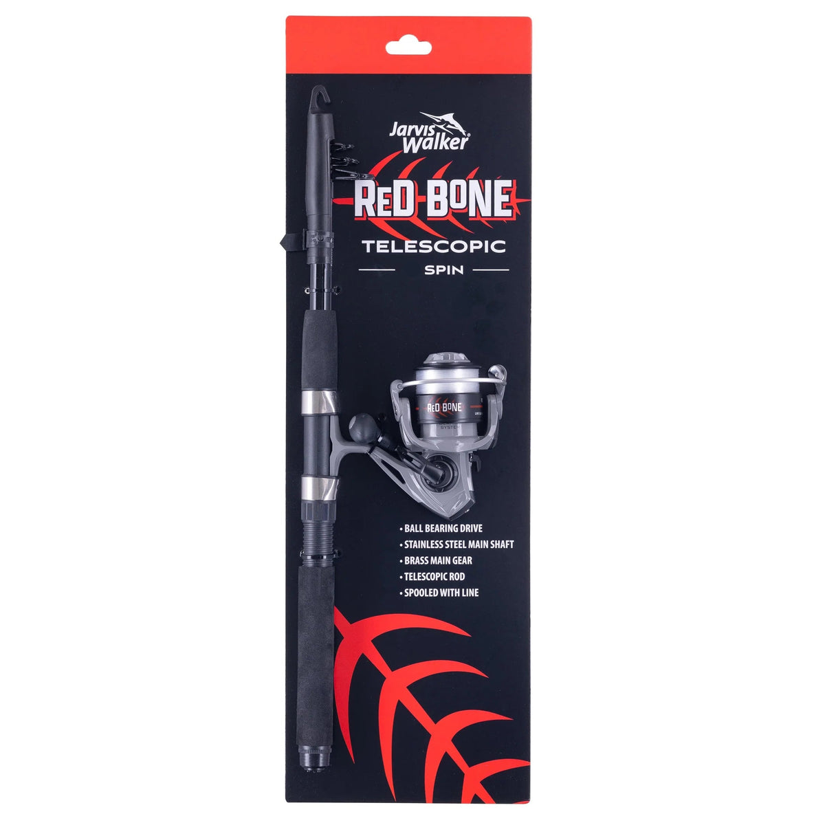 Jarvis Walker Red Bone RB4 Telescopic Travel Spin Combo