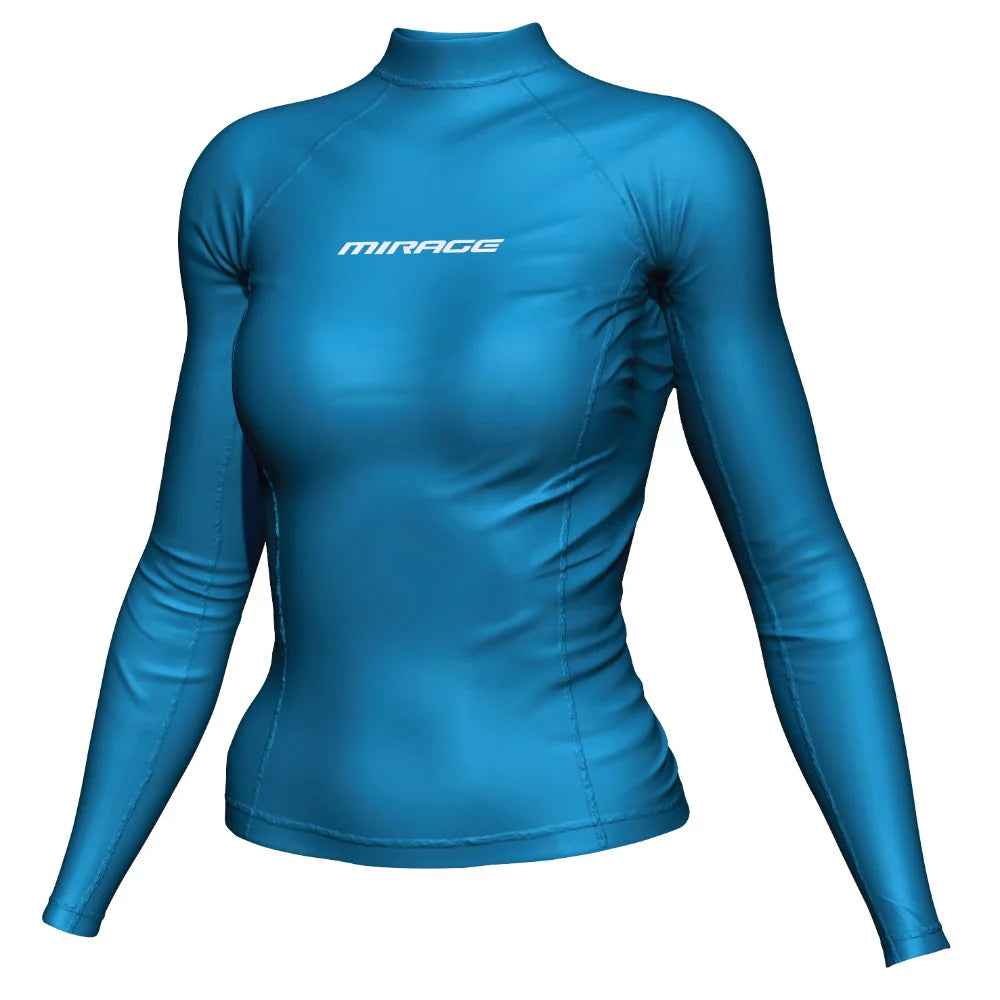 Mirage Rash Shirt Ladies Long Sleeve Blue