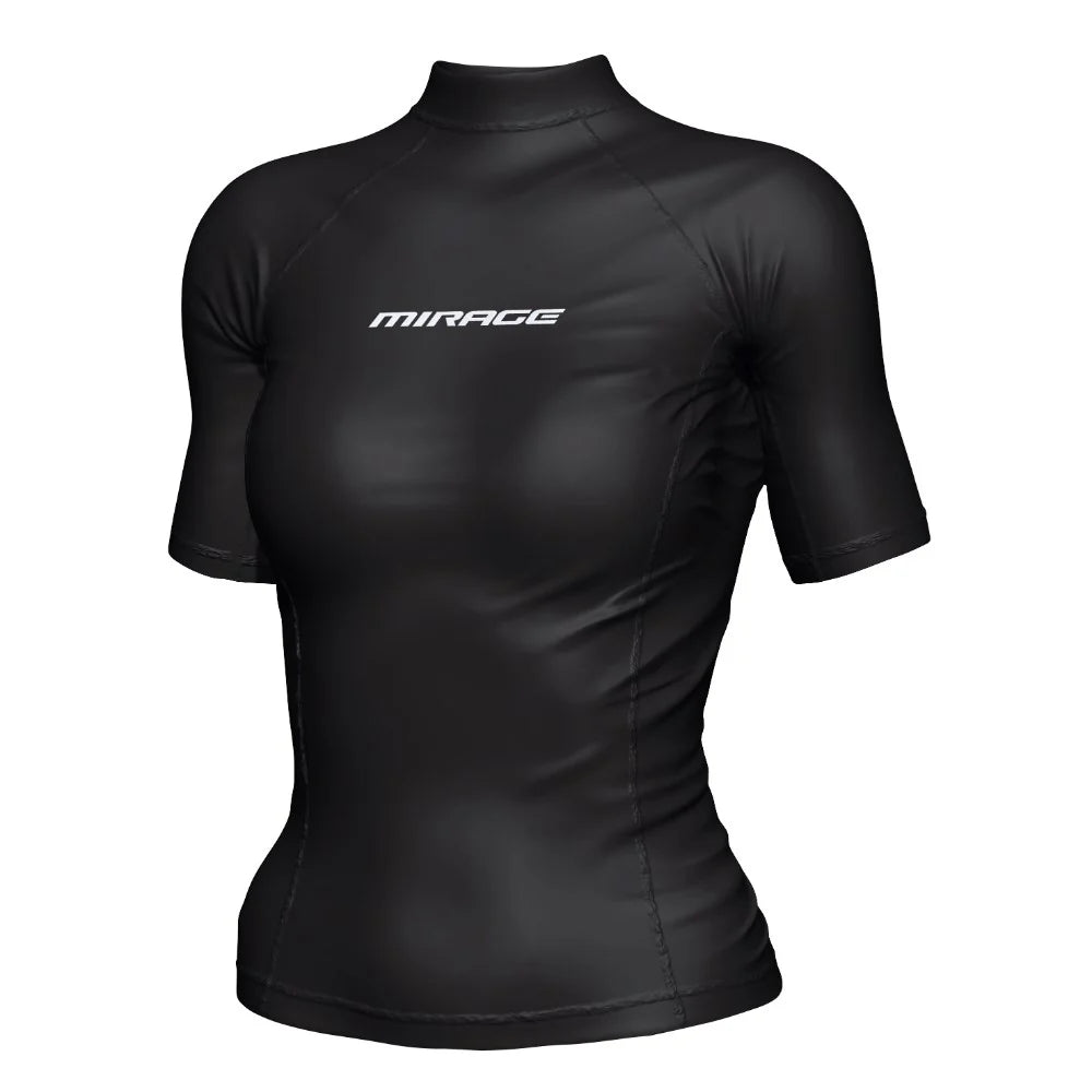 Mirage Rash Shirt Ladies Short Sleeve Black