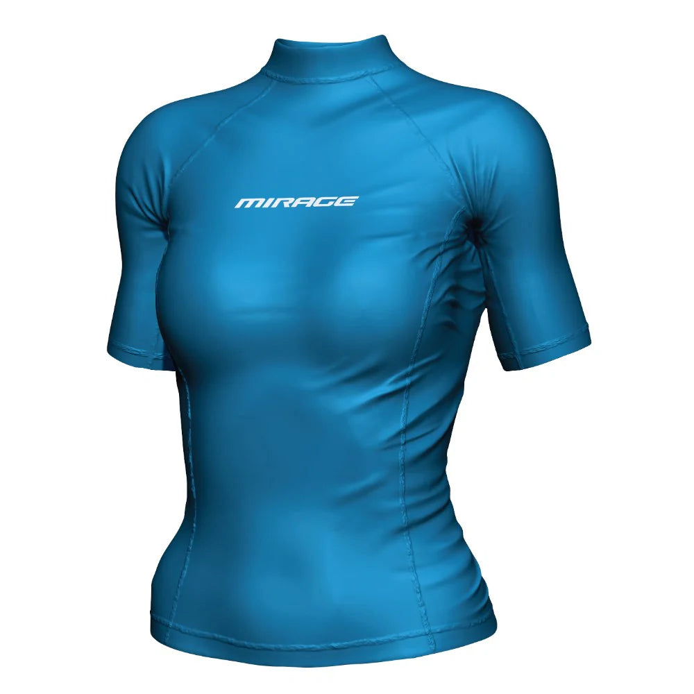Mirage Rash Shirt Ladies Short Sleeve Blue