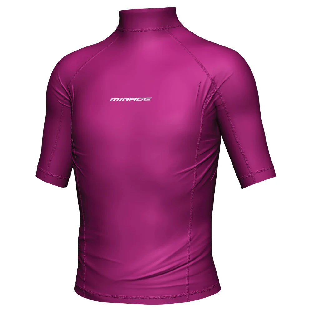 Mirage Rash Shirt Junior Kids Short Sleeve Hot Pink