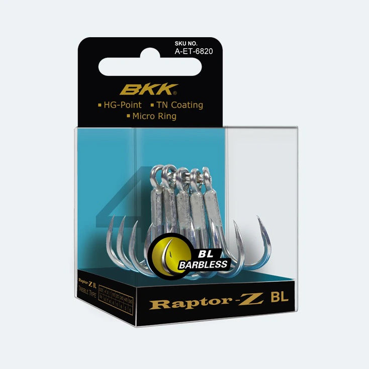 BKK Raptor Z BL Barbless Treble Hook
