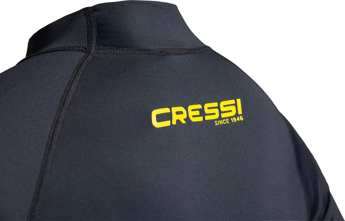 Cressi Shield Rash Guard Short Sleeve Mens Black Grey