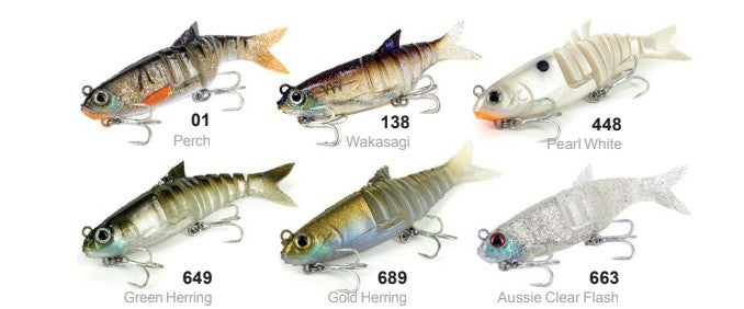 Molix Swim Shad 90 colour range - Perch, Wakasagi, Pearl White, Green Herring, Gold Herring, Aussie Clear Flash