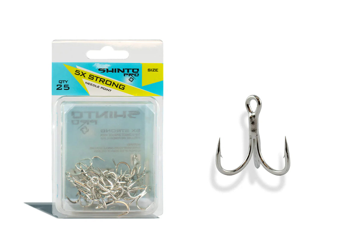 Shinto Pro Treble Hook 6066 5X Bright Tin Bulk Pack