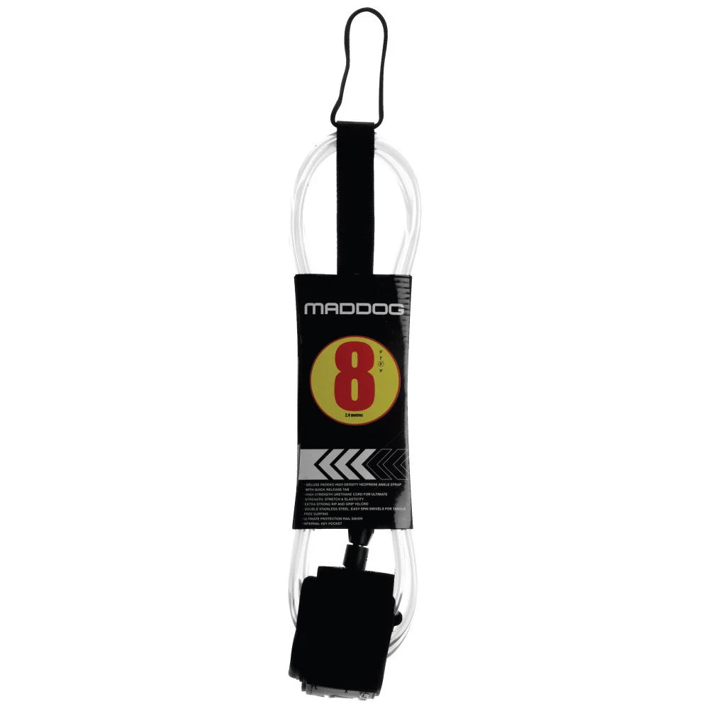 Mirage Maddog Surfboard Leash Clear