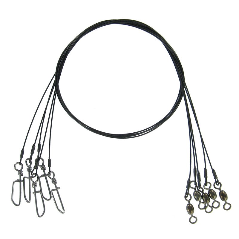 Shogun Black Wire Pre Made Trace Coastlock Snap 6 inch