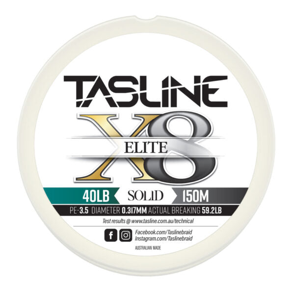 Tasline Elite White 150M Braided Fishing Line